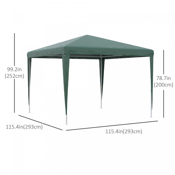 Outsunny Tente De Fete, Abri D'evenement Portable Auvent De Gazebo, Vert