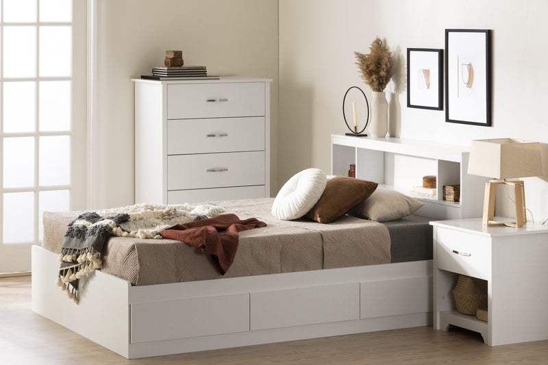 Fusion Commode 5 Tiroirs - Blanc Solide