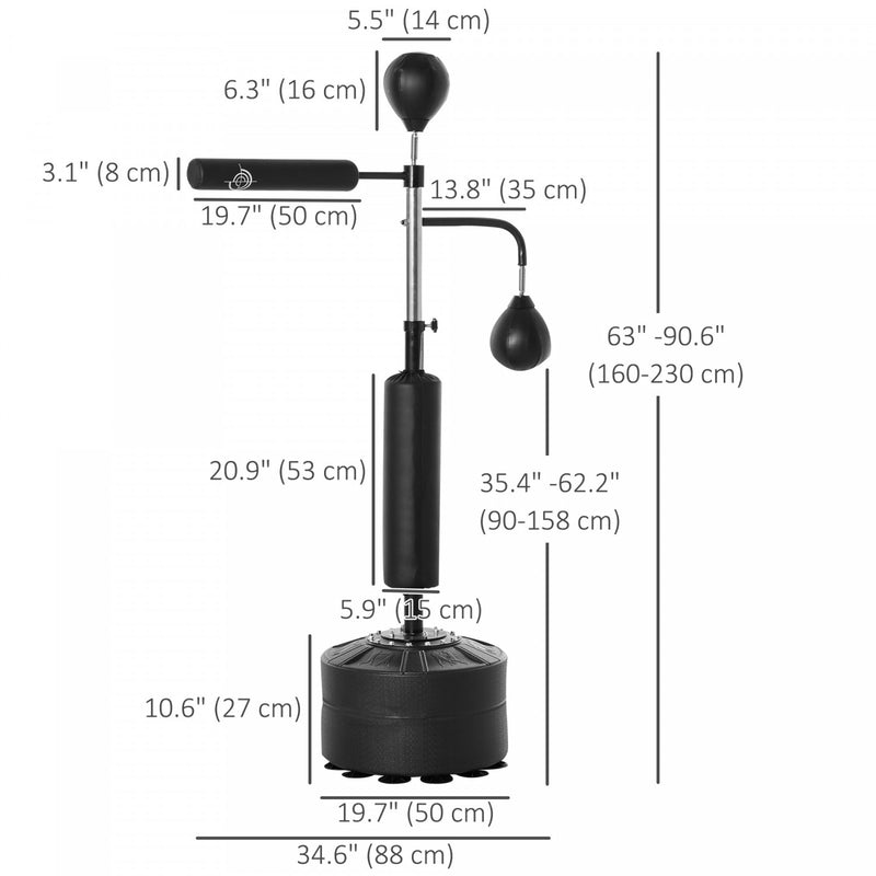 Sac De Frappe Avec Support Réglable - Base à Ressort Pour Entraînement De Boxe Et Fitness à La Maison - 9