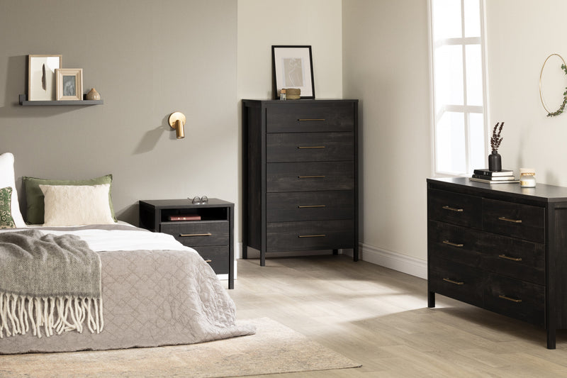 Gravity Commode 6 Tiroirs - Noir Antique