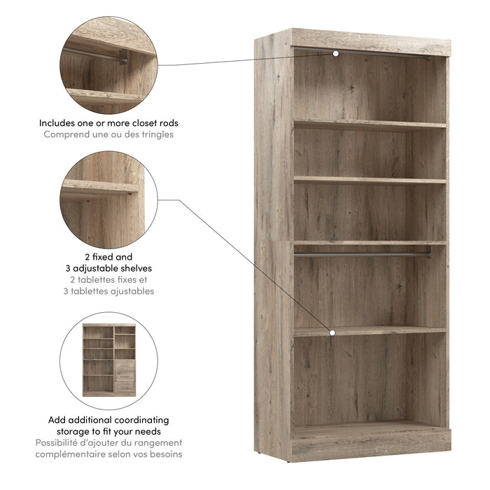Organisateur de garde-robe Pur de Bestar de 36 po (L) - brun rustique