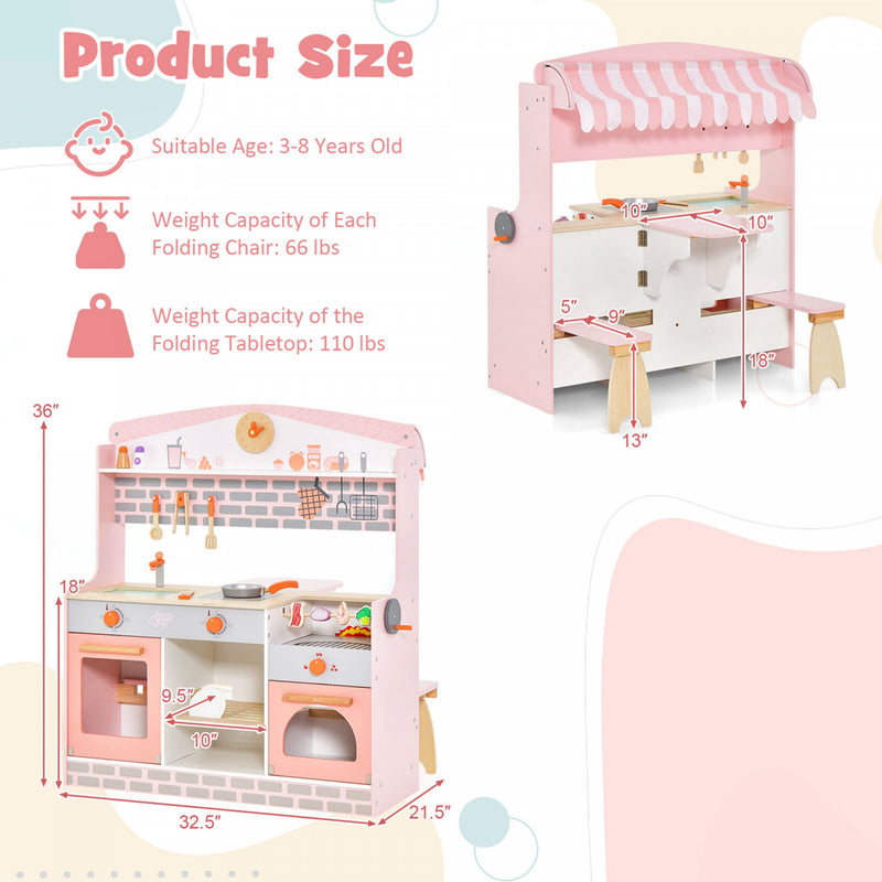 KidKraft - Cuisine en bois pour enfant Vintage Rouge, avec four, réfrigérateur et micro-ondes, accessoires inclus - Jeux - Jouets
