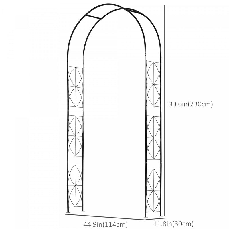 Arche De Jardin En Métal Tonnelle Cadre De Pergola Avec Base, Treillis