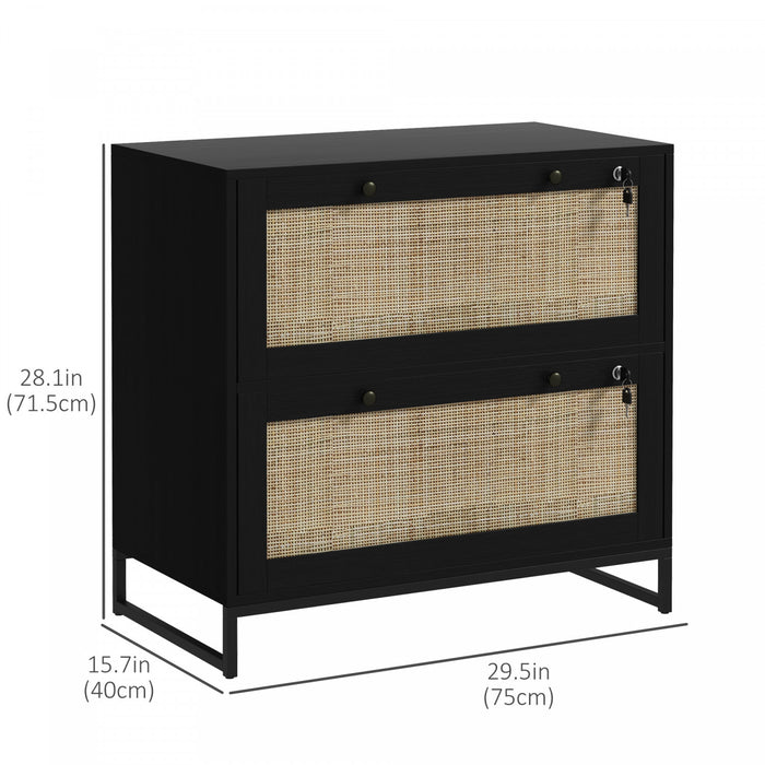 Vinsetto Classeur Verrouillable Avec Barre De Suspension, Noir