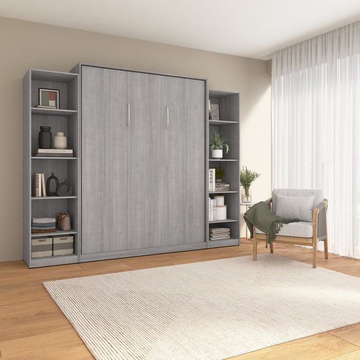 Grand lit escamotable Claremont de Bestar à 10 tablettes - gris platine