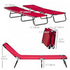 Outsunny Lot De 2 Chaises Longues Pliantes Avec Dossier Reglable, Rouge