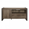 Meuble de TV 51 Pouces Bassett Avec Rangement, Faux Bois Et Metal Gris Foncé