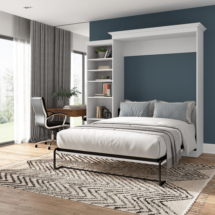 Grand lit escamotable Versatile de Bestar de 92 po (L) avec organisateur de garde-robe - blanc