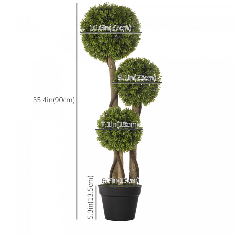 Accessoire Jardin Miniature 1:12 – Topiaire En Pot, 77 Mm, Résine, Pour Maison De Poupée Melody Jane