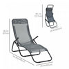Chaise Longue De Patio Pliable Outsunny Grise