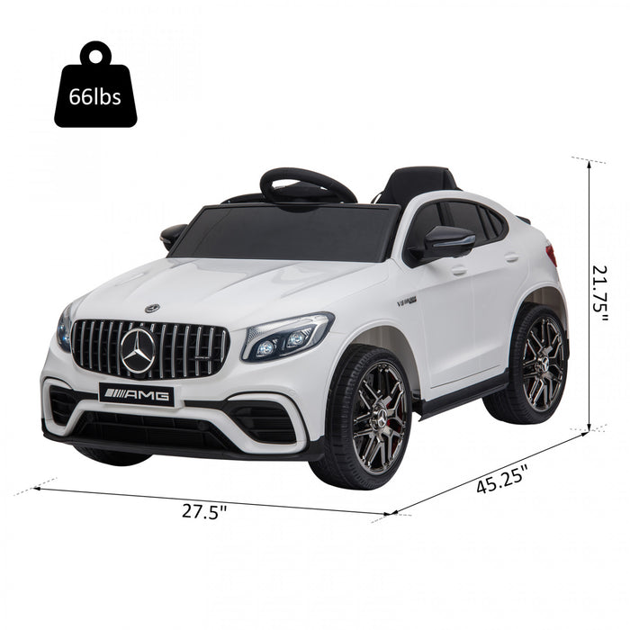 Aosom Voiture Electrique 12 V Pour Enfants Sous Licence Officielle Cadeau Parfait Avec Roue De Suspension Telecommandee Blanc