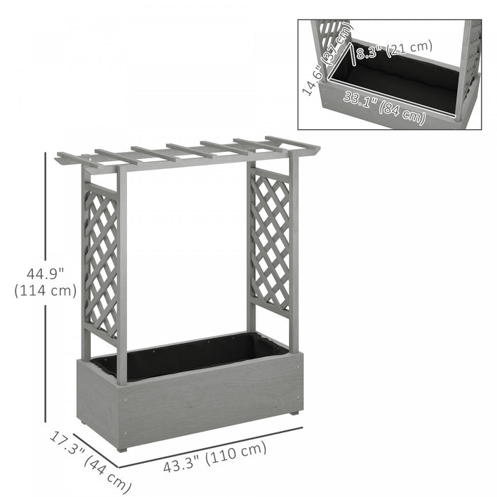 Outsunny Jardiniere Surelevee Avec Treillis, Jardiniere En Bois Surelevee