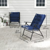 Outsunny Lot De 2 Chaises Pliantes D'exterieur, Chaises De Camping, Bleu