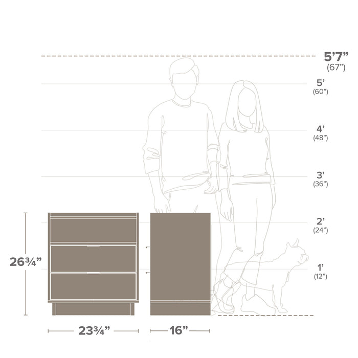 Table de nuit Simply Modern de Prepac de 23,75 po à 2 tiroirs - blanche