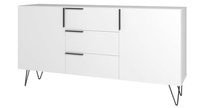 Manhattan Comfort Beekman 62.99” Sideboard with 4 Shelves - White|Desserte Beekman de Manhattan Comfort de 62,99 po avec 4 tablettes - blanche