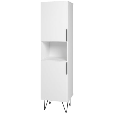 Manhattan Comfort Beekman 17.51" Narrow Bookcase Cabinet with 5 Shelves - White|Armoire bibliothèque étroite Beekman de Manhattan Comfort de 17,51 po avec 5 tablettes - blanche