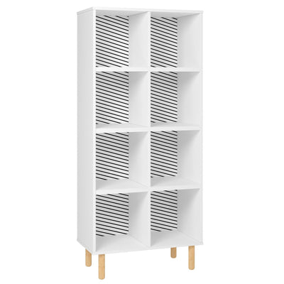 Manhattan Comfort Essex 60.23" Double Bookcase with 8 Shelves - White & Zebra|Bibliothèque double Essex de Manhattan Comfort de 60,23 po avec 8 tablettes - blanche et motif zébré