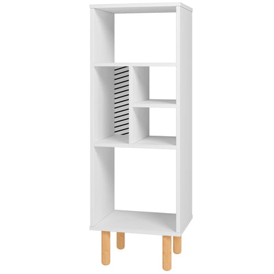 Manhattan Comfort Essex 42.51" Bookcase with 5 Shelves - White & Zebra|Bibliothèque Essex de Manhattan Comfort de 42,51 po avec 5 tablettes - blanche et motif zébré