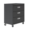 Commode verticale mobile Fortress de Manhattan Comfort de 31,5 po en métal texturé avec 3 tiroirs pour le garage - gris anthracite