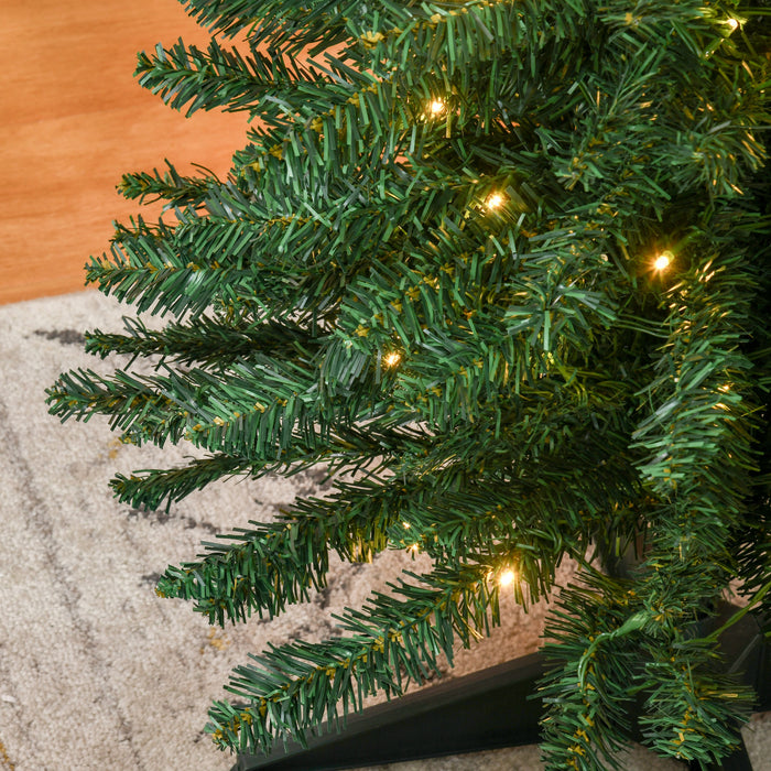 Homcom Arbre De Noel Artificiel Illumine 6 Pi Avec Lumieres Led Blanc Chaud