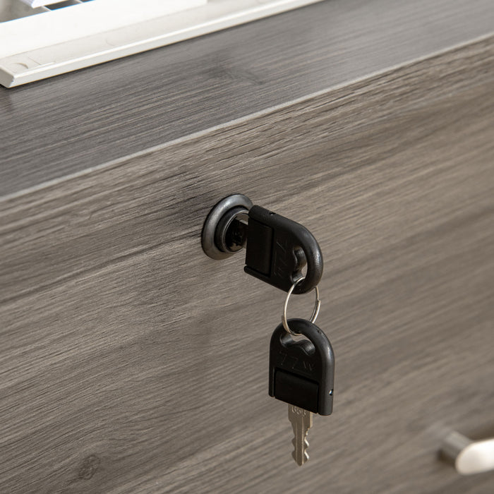 Vinsetto Classeur A 2 Tiroirs Avec Serrure Et Barre De Suspension