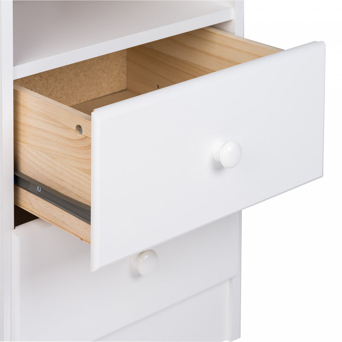 Commode verticale haute Astrid à 6 tiroirs - blanche