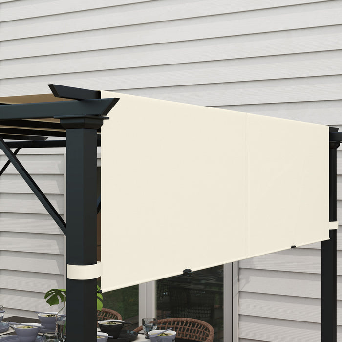 Outsunny Auvent De Pergola, Protection Uv, 2 Pieces 16 X 4 Pi, Blanc Creme