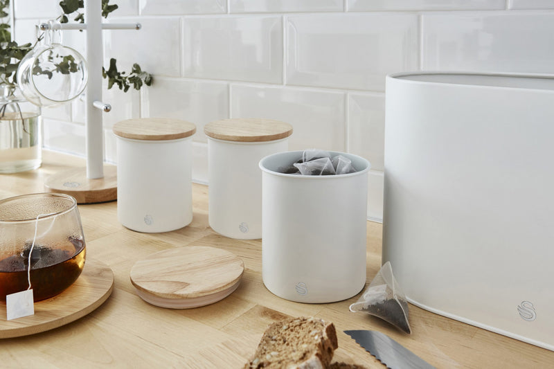 Boîtes blanches Swan de style nordique - ensemble de 3