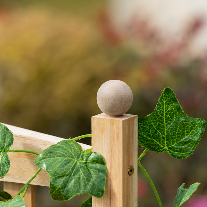 Outsunny Jardiniere Avec Treillis Bac A Fleurs Jardiniere Sur Pied Dim. 24\" X 12\" X 49\" Bois Sapin Naturel