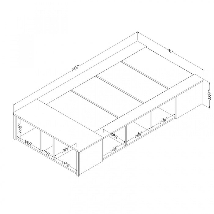 Flexible Lit Plateforme Avec Paniers - Blanc Solide