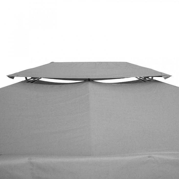 Outsunny 13' X 10' Toile De Rechange Pour Pavillon Tonnelle Tente Toit De Remplacement Gazebo De Jardin Tissu Polyester Haute Densite Anti-uv Gris Clair
