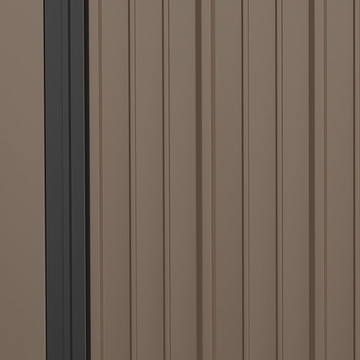 Outsunny 5' X 3' Hangar De Stockage Exterieur, Abri De Jardin En Acier Avec Simple Porte Verrouillable, Hangar De Stockage D'outils Pour La Cour, Le Patio, La Pelouse, Marron