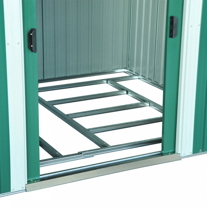 Outsunny 8,5' X 6,8' X 5,8' Remise A Outils De Rangement Pour Jardin A L'arriere-cour, Porte Coulissante Double, 4 Fentes De Ventilation, Vert