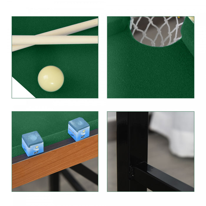 Soozier 54,3\"l Mini Table De Billard Portable Pliable Avec Tous Les Accessoires Table De Jeu De Billard Pour La Maison Comprend Des Queues, Une Boule, De La Craie, Un Support, Une Brosse