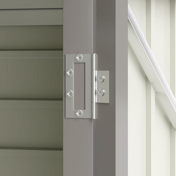 Outsunny Abri De Jardin En Metal Galvanise 8 X 4 Pieds Avec 2 Events, Gris