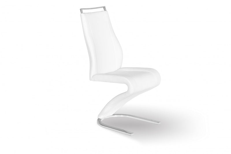 Chaise De Salle A Manger Pollock En Similicuir Blanc (ensemble De 2)