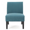 Fauteuil D’appoint Oliver En Tissu aspect lin Avec Pieds En Bois Caoutchouc - Bleu Sarcelle