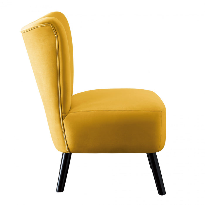 Fauteuil D'appoint Ginny En Velours Jaune