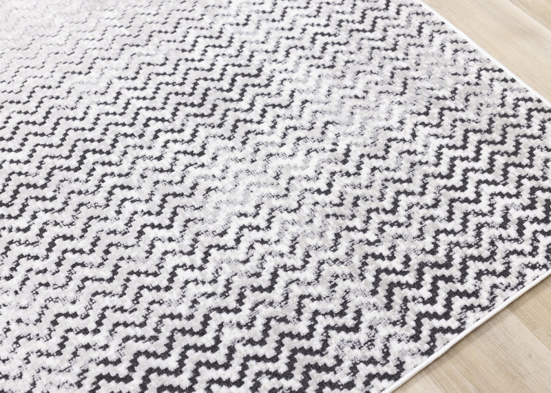 Carpette à motif de chevron lavable à la machine - 7 pi 10 po x 10 pi 6 po