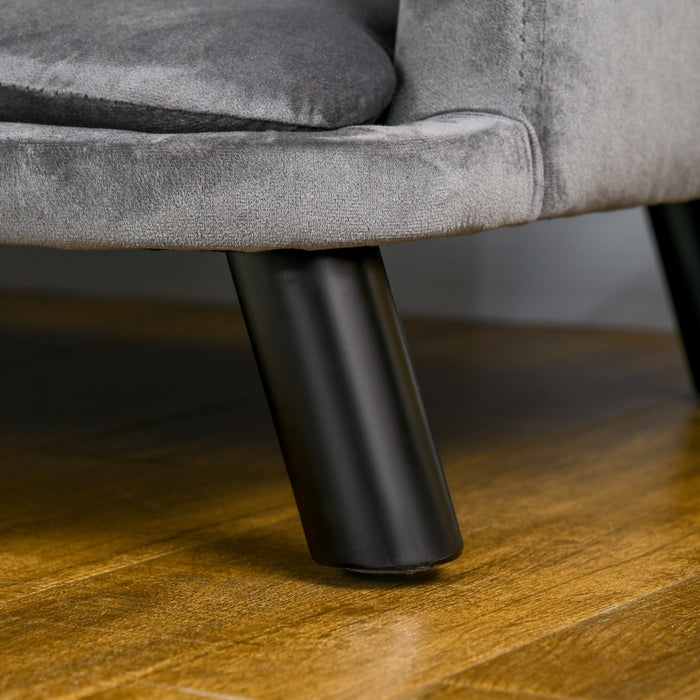 Pawhut Lit Pour Animaux Avec Coussin Supplementaire Et Pieds En Bois Massif, Design Perle Pour Chiens De Taille Moyenne Et Grande, Gris Anthracite