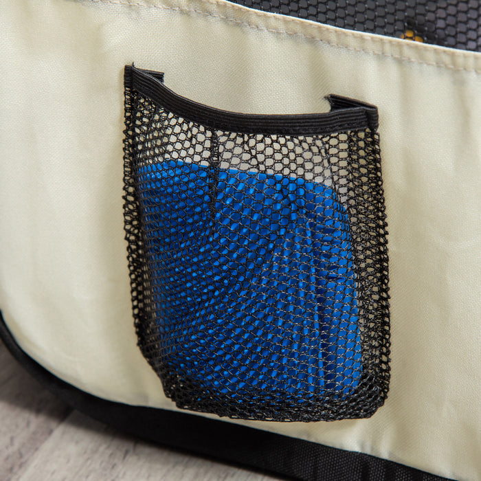 Pawhut 47,25 Pouces Parc Souple Pour Animaux De Compagnie, Chenil Pliant Pour Chiots, Tente Pour Chien, Cage D'exercice Pour Chat, Avec Sac, Beige