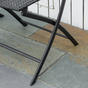 Outsunny Ensemble Bistrot 3 Pieces En Rotin, Mobilier De Jardin, Marron