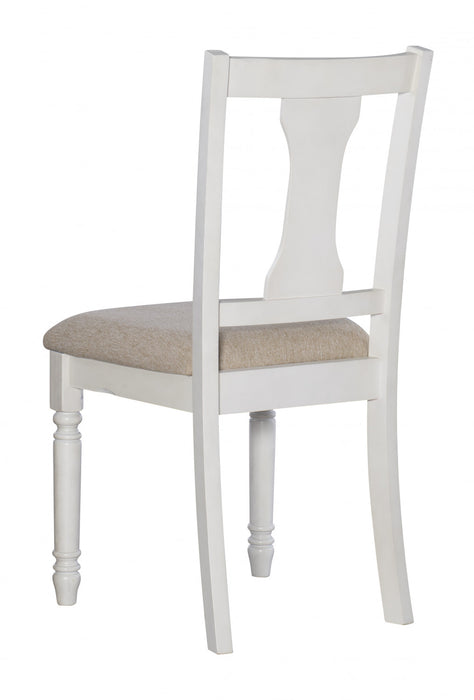 Chaise d’appoint de salle à manger Willow en tissu blanc - ensemble de 2