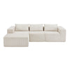 Canapés Modulaires Compressés Paula En Tissu Côtelé, Dossier À Coussins - Beige