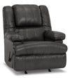 Fauteuil berçant inclinable Design à mon image de 38 po en cuir véritable avec accoudoirs de rangement - gris granite Weston