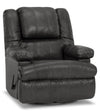 Fauteuil pivotant, berçant et inclinable Design à mon image de 38 po en cuir véritable avec accoudoirs de rangement - gris granite Weston