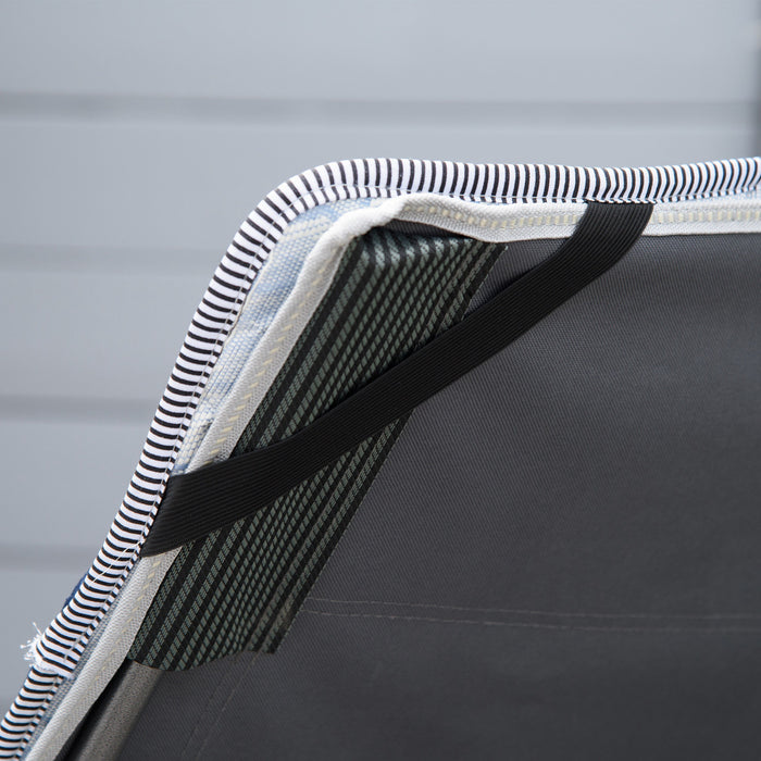 Outsunny Lit De Camping Pliant Adultes Avec Matelas Et Oreiller, Gris/bleu