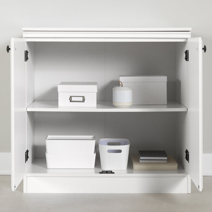 Morgan Armoire De Rangement 2 Portes - Blanc Solide