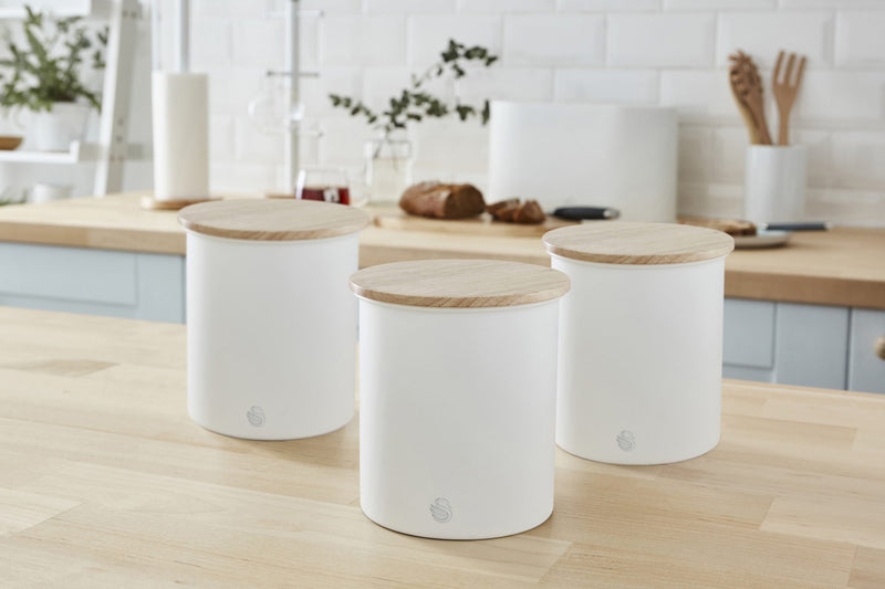 Boîtes blanches Swan de style nordique - ensemble de 3