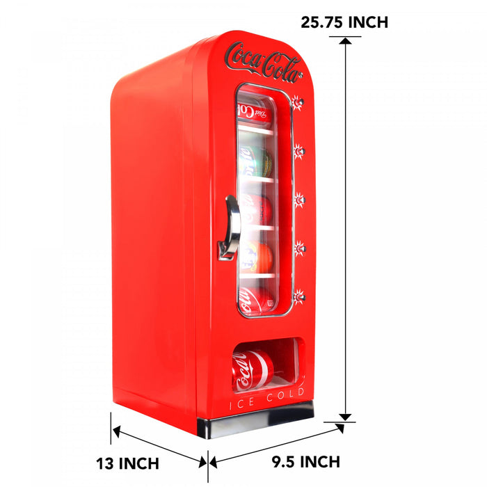 Réfrigérateur compact rétro Coca-Cola de style distributeur automatique pour 10 cannettes